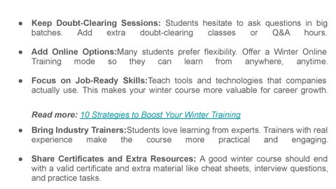 10 Tips for Designing Effective Winter Training Courses for Students