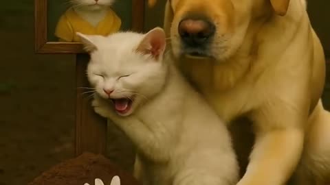 📹 Labrador Rescue Saved Kitten as Gorilla Attacked!