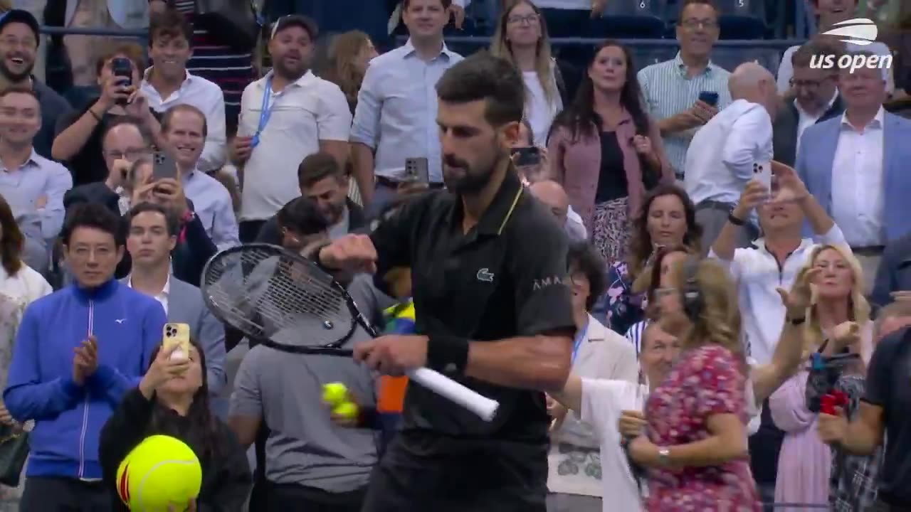 Novak Djokovic dance after quarterfinal win at US Open