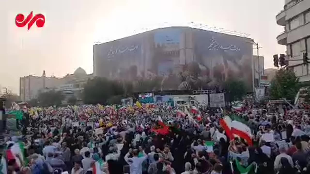 "Victory celebrations" in Tehran: Gathering in Revolution Square and chanting "We are with Ghadir,"