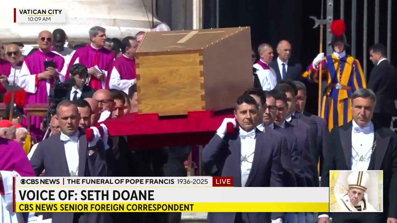 Pope Francis' coffin moved from St. Peter's Basilica