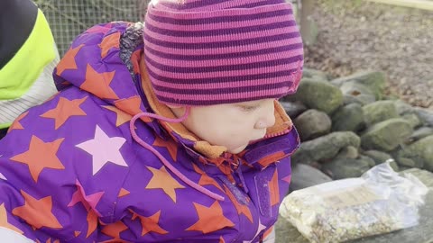 Baby Kayla Watching Her Bunny Friends Eat 🐰🥕