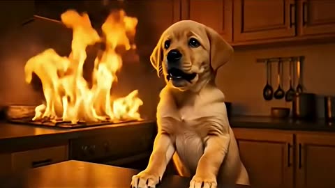 there was a fire in the house and the dog stopped the fire and saved everyone