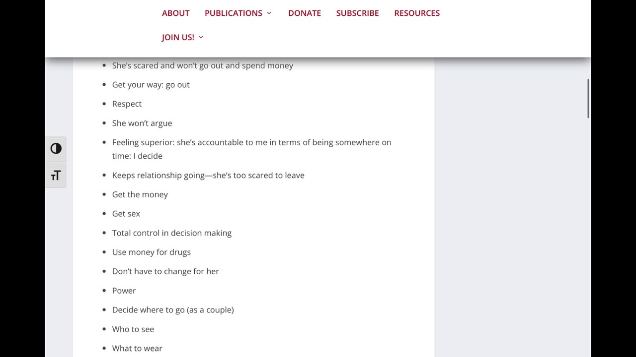 Website Read | ABUSIVE MEN DESCRIBE THE BENEFITS OF VIOLENCE