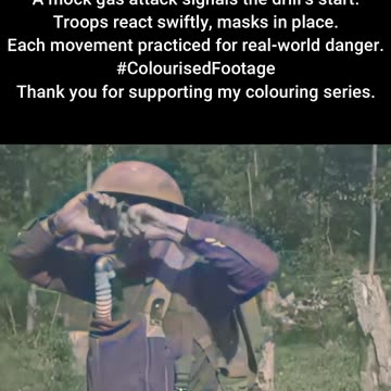 Officer Gas Mask Demonstration Mock Attack Camp Upton #ColourisedHistory