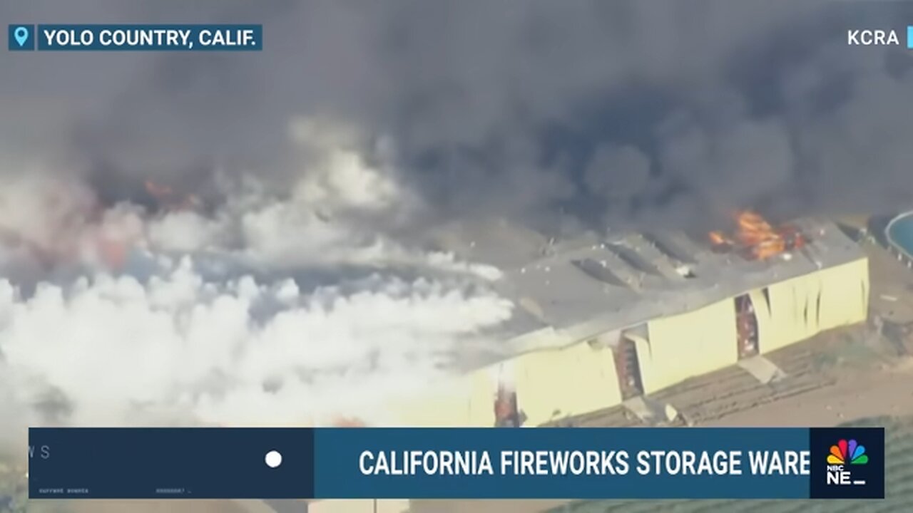 California fireworks warehouse catches fire and explodes