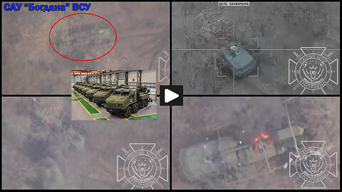 Kharkiv region: Russian Lancet UAV burns Ukrainian 2S22 Bohdana