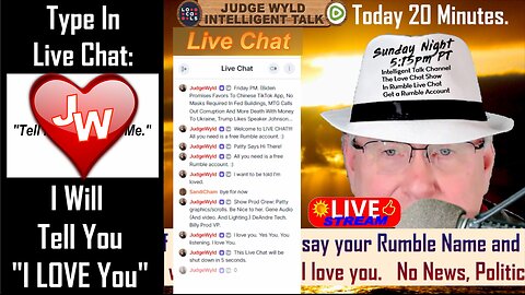 Live Stream LOVE CHAT 03 23 2025 Free: You Ask Me To Say I Love You-I Tell You I Love You-That's It!