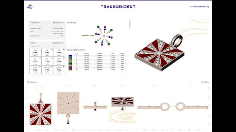 0006-Pendant | 3D CAD Square Illusion Enamel Pendant Design: | #JewelryPendant