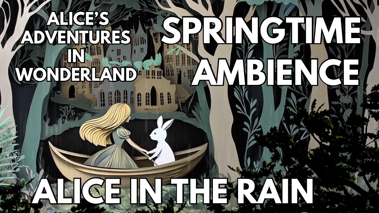 🐇 Alice In The Rain Ambience | Gentle Rain & Woodland Insects | Relaxing ASMR