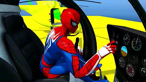 GTA V Spiderman Mega Ramp Boats, Cars, Motorcycle With Trevor and Friends Epic Stunt Map Challenge