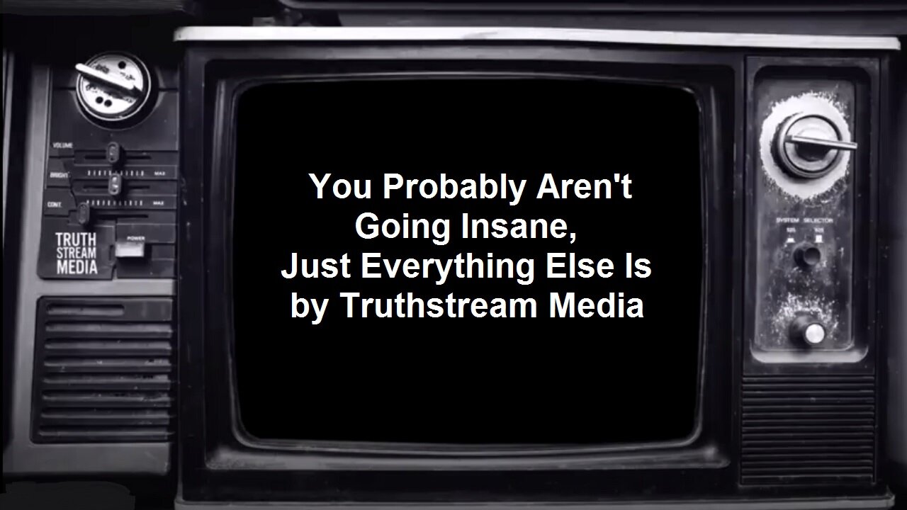 You Probably Aren't Going Insane, Just Everything Else Is by Truthstream Media