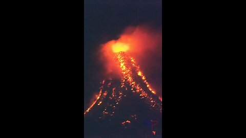 Night Glow at Mayon Volcano