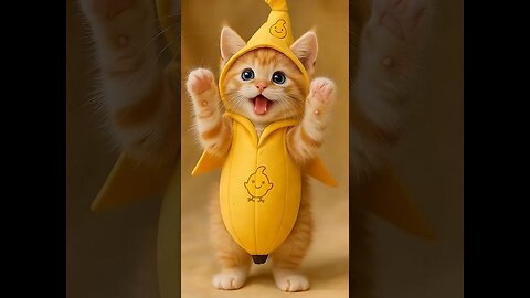 Banana Kitten Dance! 🍌😸 Cutest AI Cat Ever!