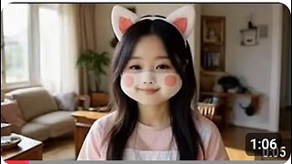 A Asian Kawaii Cute Cosplay Girl in a House