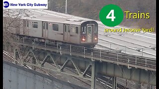 Bombardier R142 trains on the 4 Line around Jerome Yard!