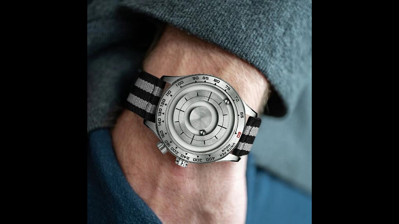 Cool Magnetic Levitation Men Watch, with No Mirror Design, Quartz Movement, Steel Strap & Waterproof