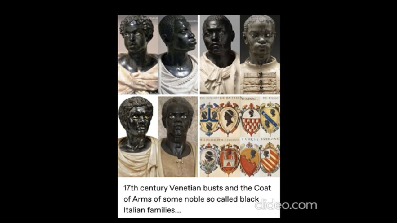 BLACK, DARK-BROWN SKINNED NOBLE FAMILIES(Israelites) : 17th century Venetian busts & the COAT Of ARMS Of some NOBLE so called black Italian FAMILIES. 🕎 Ezekiel 39,23-29 “THE HOUSE OF ISRAEL”