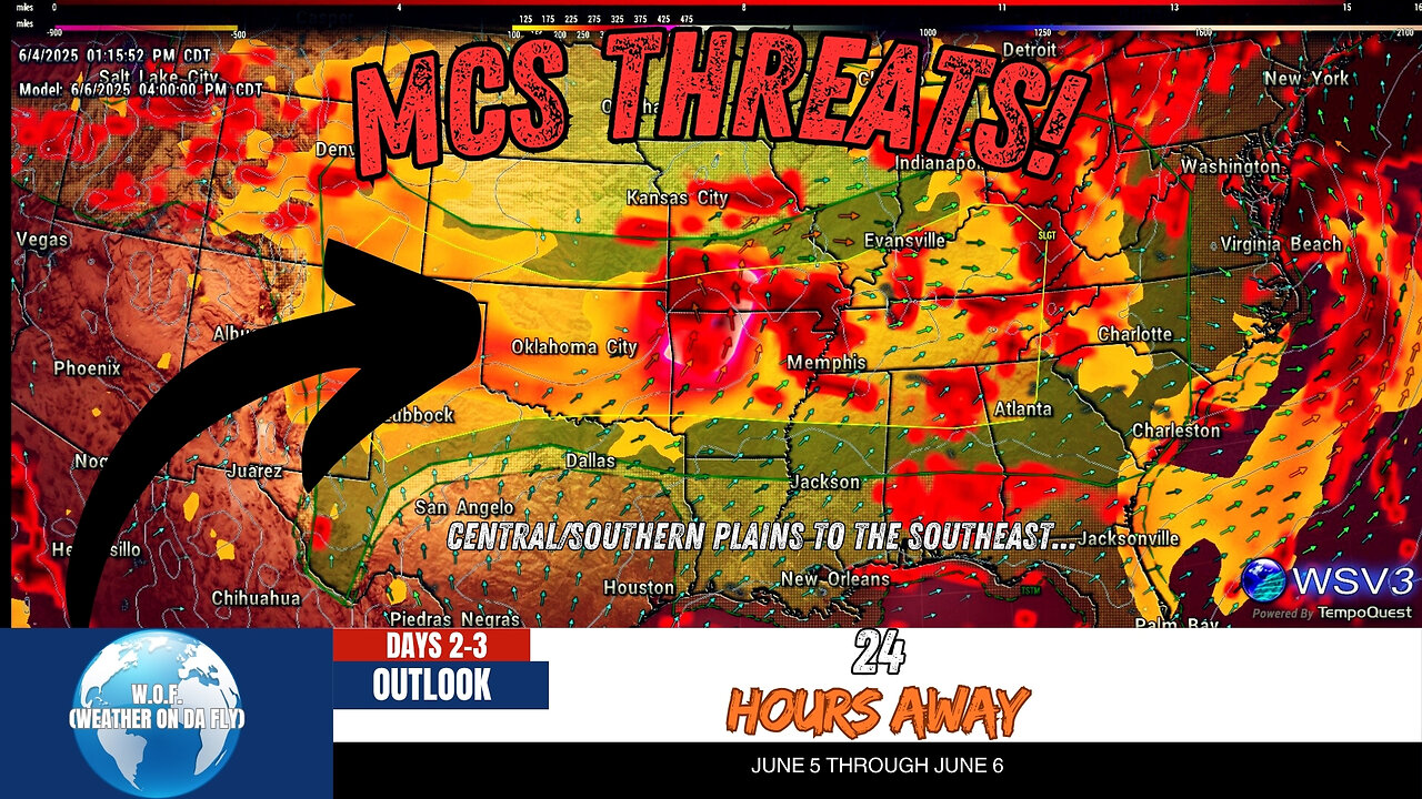 ⚠️ Severe Storms & Tornado Risk: High Plains to Southern Appalachians! June 5-6 Outlook...