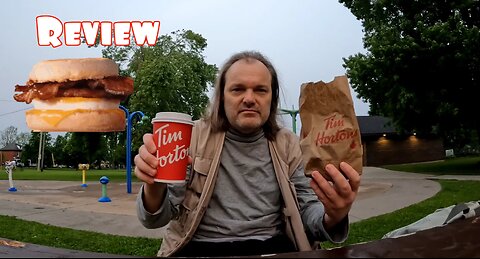 Tim Hortons Stacked Breakfast Sandwich and Dark Roast Coffee with French Vanilla Shot Review