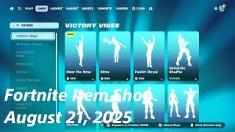 Fortnite Item Shop|August 21, 2025(*New* Hear Me Now Emote & Jam Tracks)
