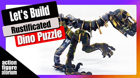 Let's Build | 3-D T-Rex Dinosaur Puzzle turned into an old rusty garden statue |