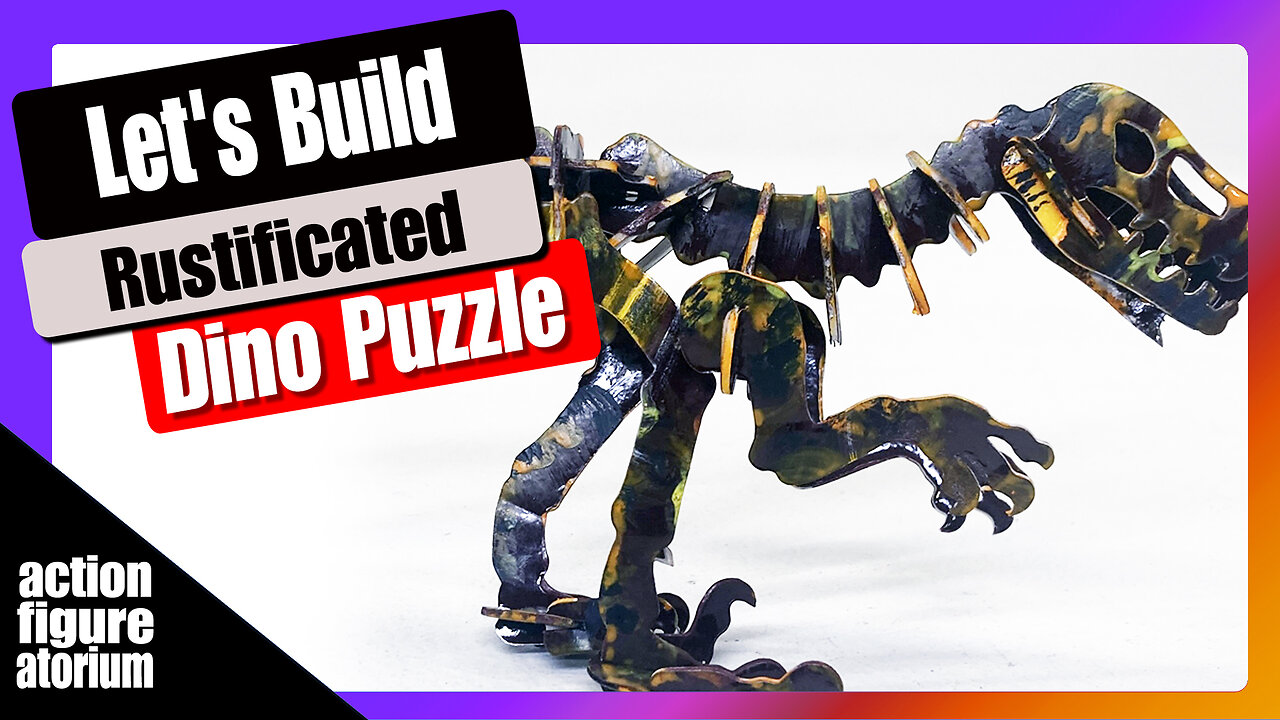 Let's Build | 3-D T-Rex Dinosaur Puzzle turned into an old rusty garden statue |
