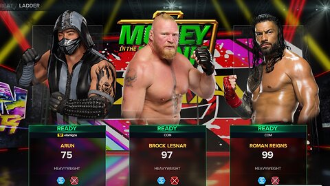MONEY IN THE BANK WWE LIVE - MY CHARACTER VS ROMAN REIGNS VS BROCK LESNAR #USA #WWE #GAME