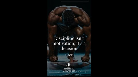 💥 Discipline isn’t motivation, it’s a decision.