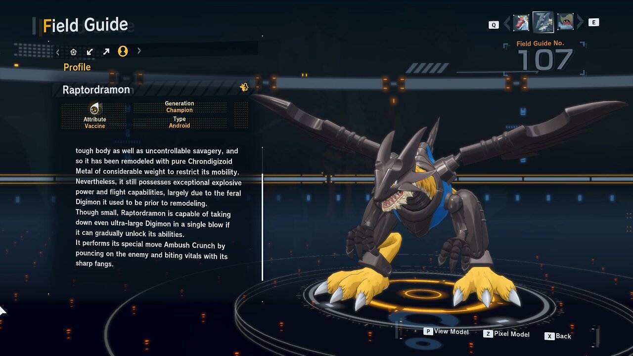 raptordramon all digivolution/de-digivolution/profile Digimon Story Time Stranger