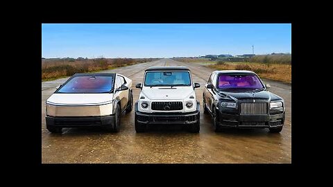 Cybertruck v Rolls Cullinan v NEW AMG G63 DRAG RACE