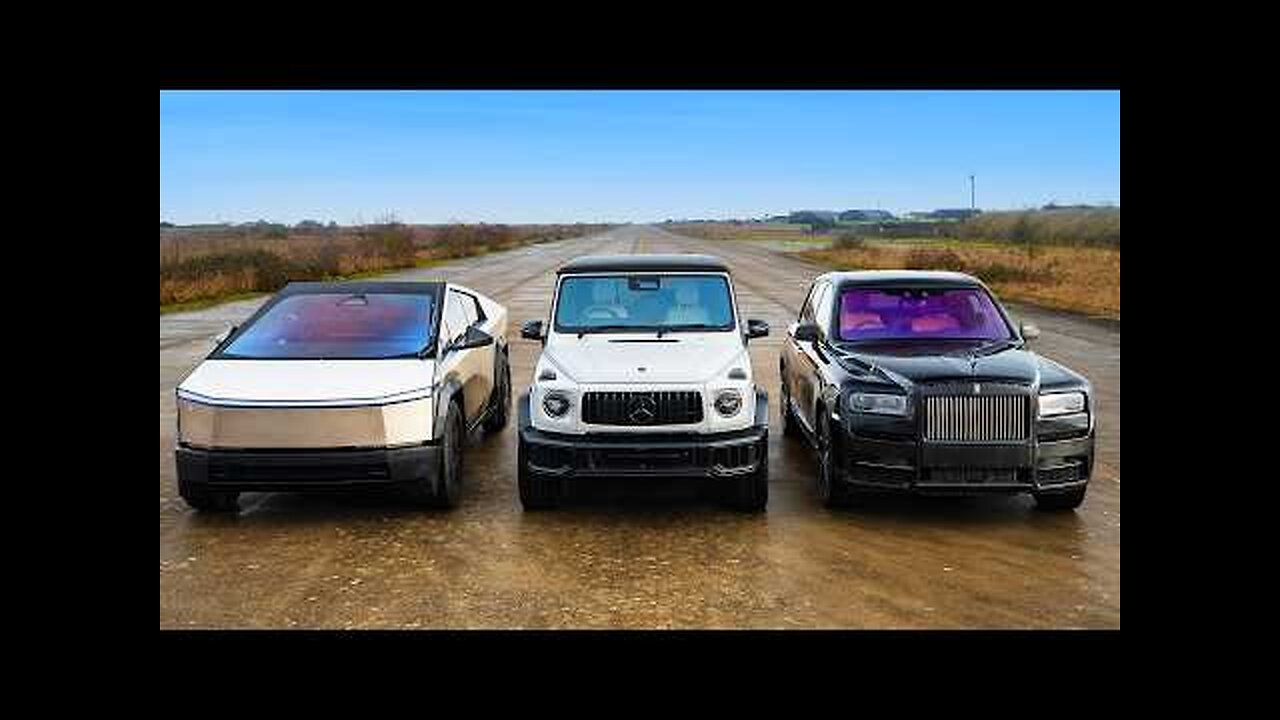 Cybertruck v Rolls Cullinan v NEW AMG G63 DRAG RACE