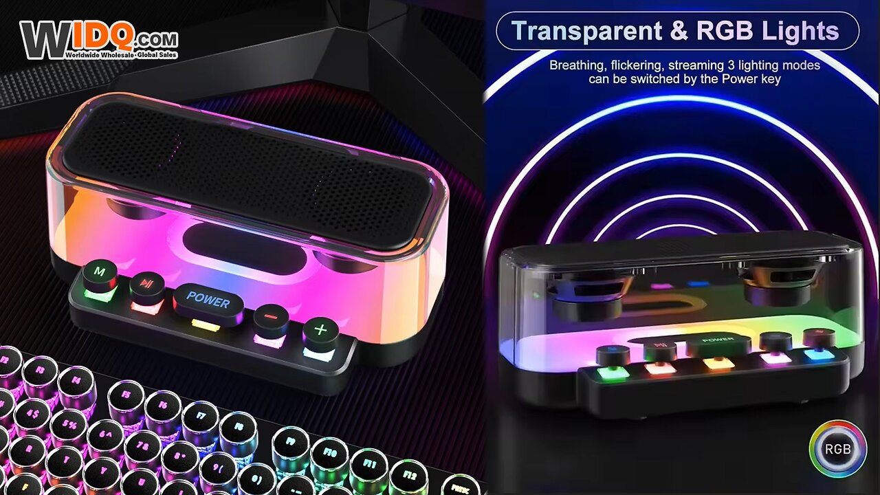 🎵 Transparent RGB Bluetooth Speaker | 10W Hi-Fi + LED Vibes! 🔊