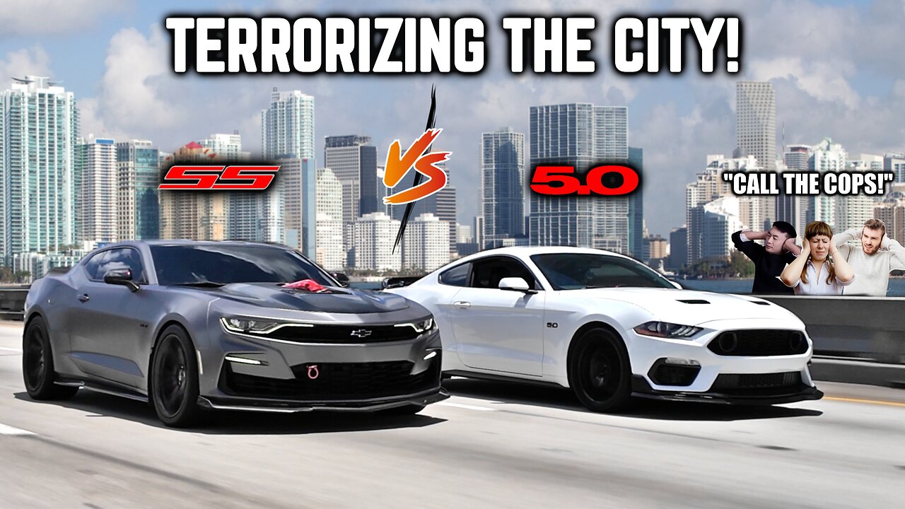 Scaring People in the LOUDEST Mustang GT & Camaro SS!! *COPS CALLED*