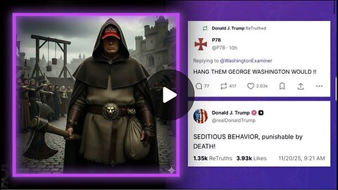 Trump To Top Democrats Calling For A Military Coup TREASON Is Punishable By DEATH