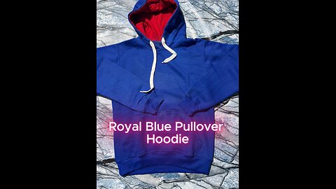 Royal Blue Pullover Hoodie with Contrast Red Hood