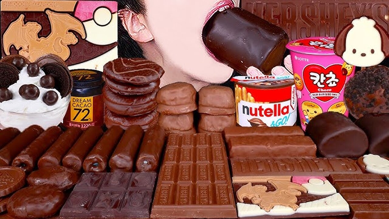 Ultimate ASMR Chocolate Ice Cream Dessert Mukbang | Marshmallow & Nutella Eating Sounds