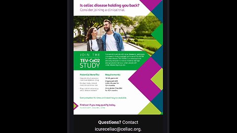 Celiac Disease Treatment Awareness Gluten Free