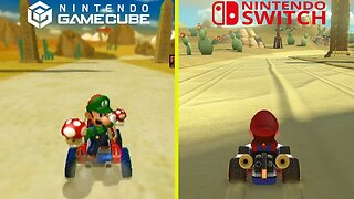 GCN Yoshi Circuit Mario Kart Double Dash!!, DS, and 8 Deluxe Comparison