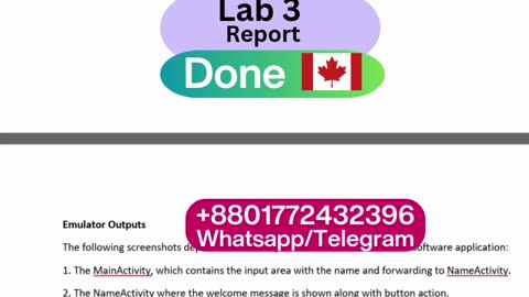 Student Work (lab) |CST2335 Lab 3 Report Mobile App Development | Algonquin College