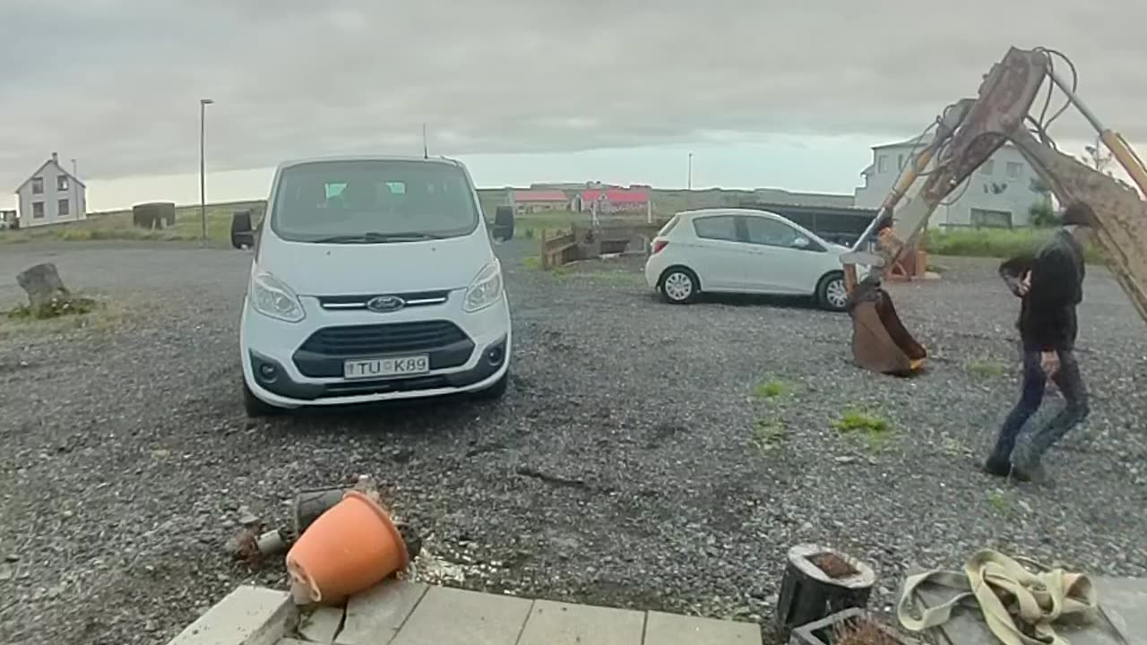 Dog Pulls Grandpa Into Flower Pots