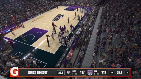NBA 2k25 Oklahoma City Thunder Franchise Game 17 Thunder Vs Kings CPU Vs CPU