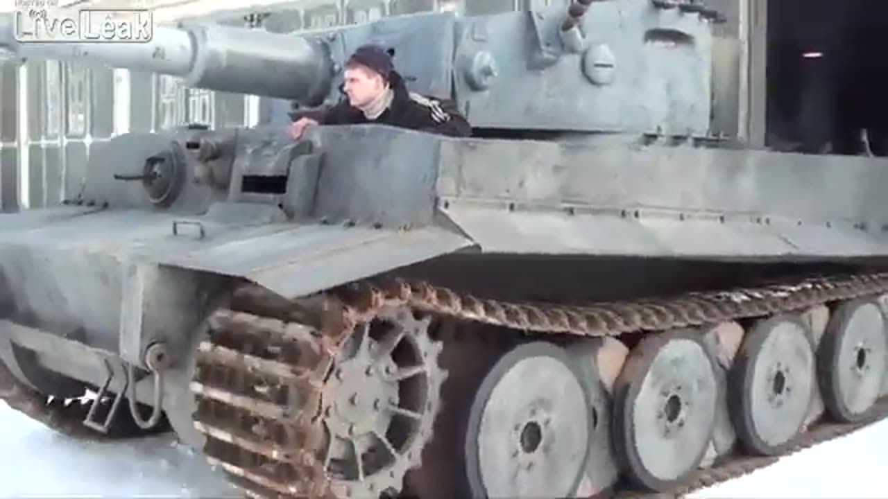 Replica of Tiger tank in motion