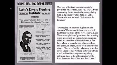 John G. Lake Radio Lecture 1 1935