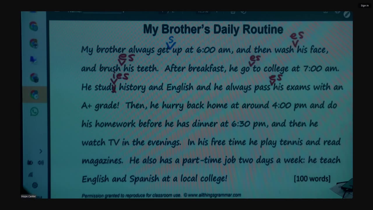 4-21-25 English class He, She, It and S, es, ies