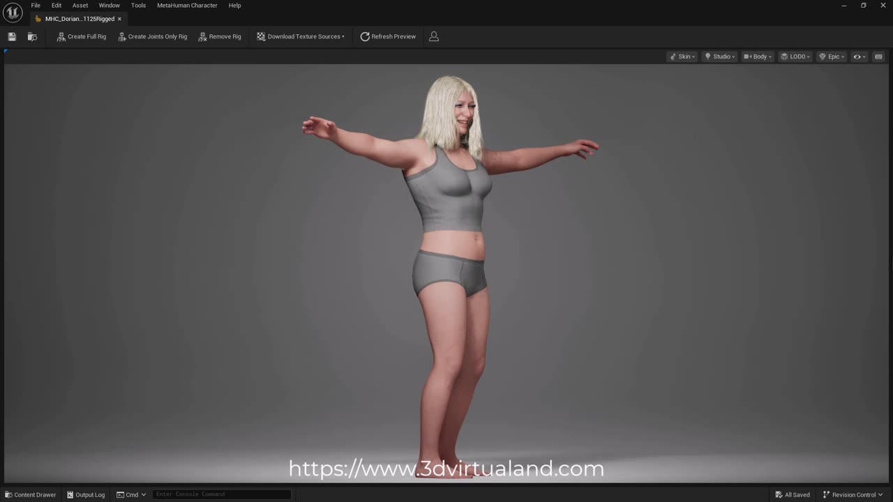 MetaHuman Compatible Editable Dorianne 1125