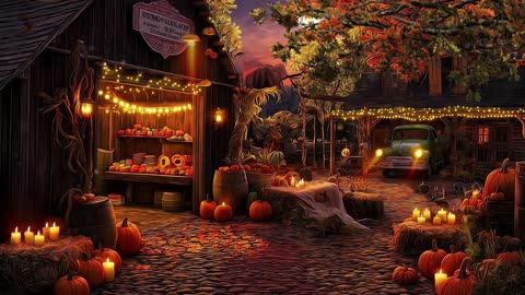 🍁 Warm Farm Sunset Ambience | Crows, Chickens, Birds & Farm Evening | 4K Autumn Fall Ambience