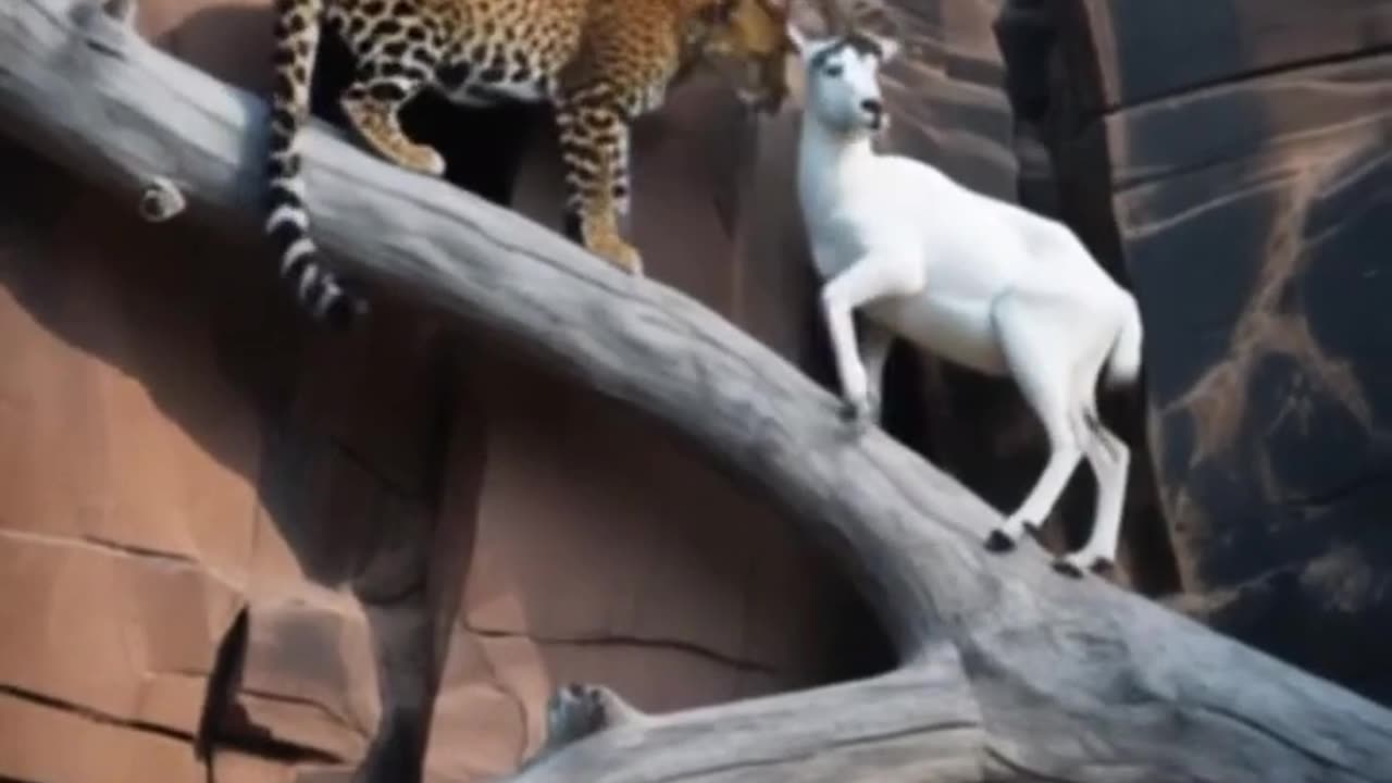 Leopard_Faces_Off_Against_A_Brave_Mountain_Goat_