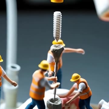 a group of construction workers are working on a shark