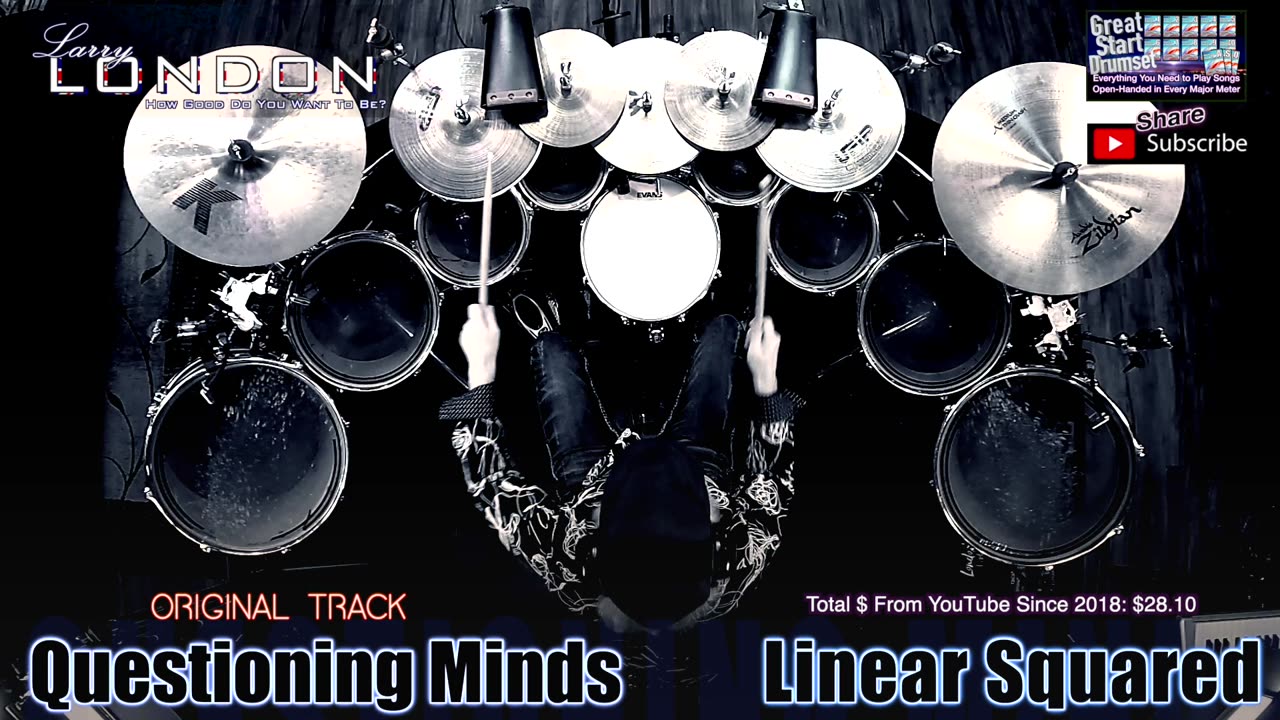 Questioning Minds: Original Linear Squared Track 3 - Larry London #drums #music #drumcover
